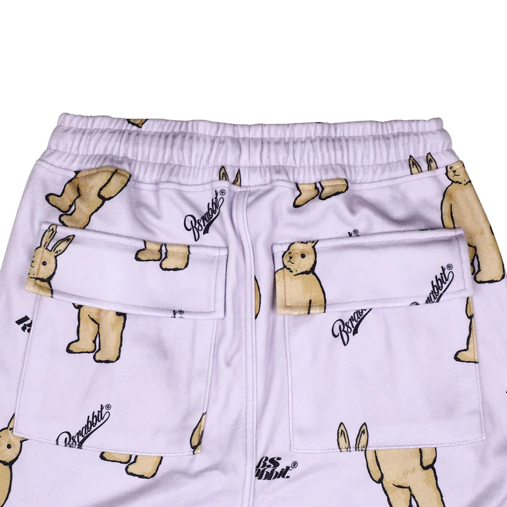 ROYAL FLEECE JOGGER PANTS BIG BEAR RABBIT PURPLE