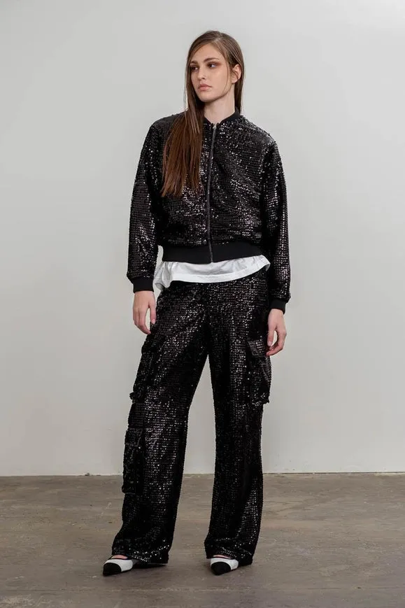 Sequin Cargo Pants