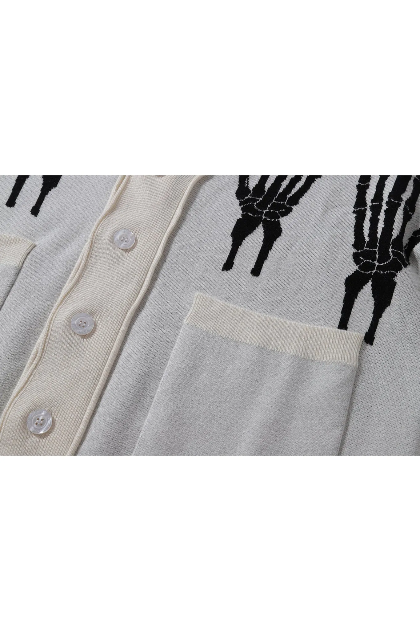 SKELETON HAND CARDIGAN CREAM