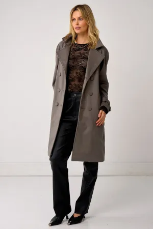 Soho Slouch Trench Grey Wool