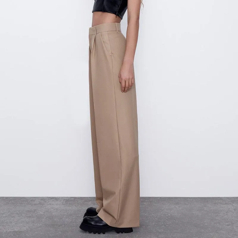 Solid High Waist Pants