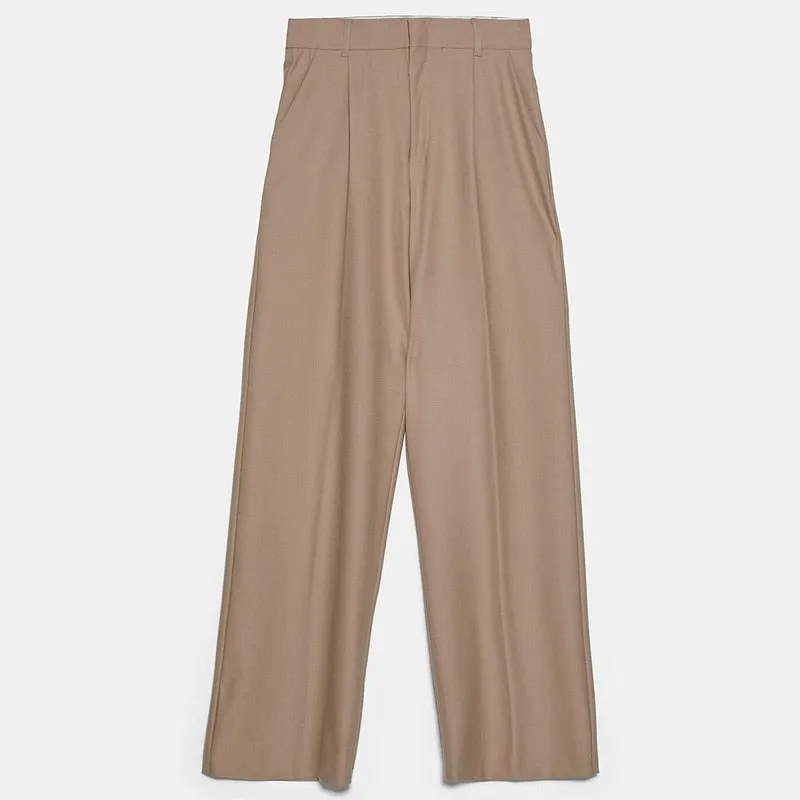 Solid High Waist Pants