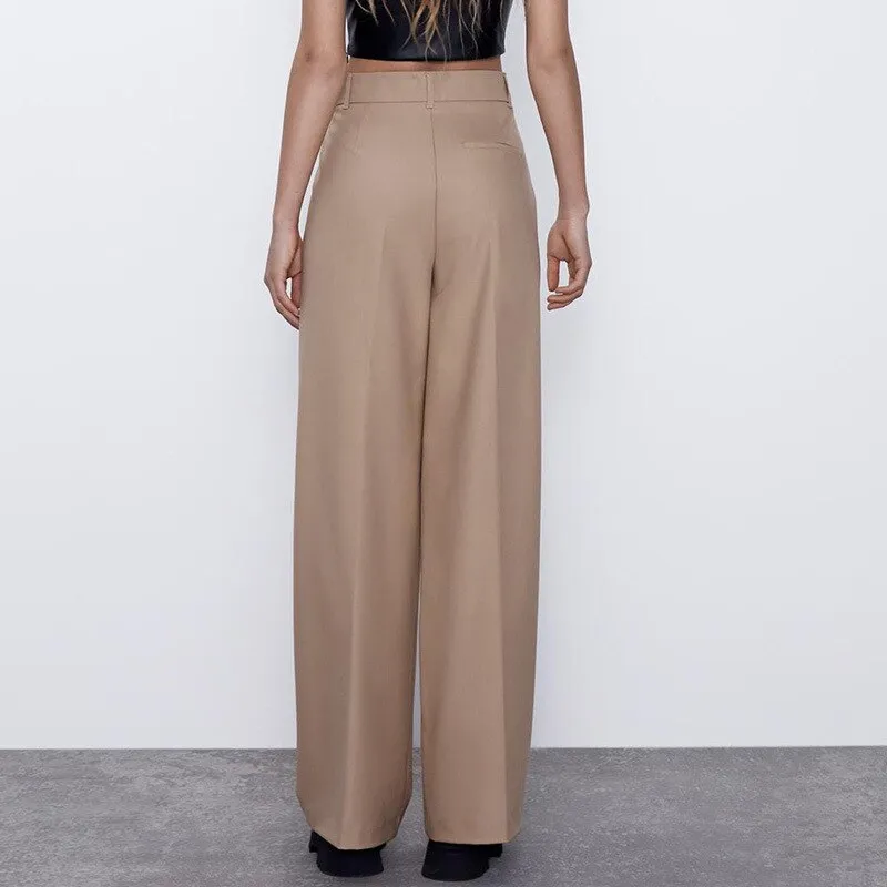 Solid High Waist Pants