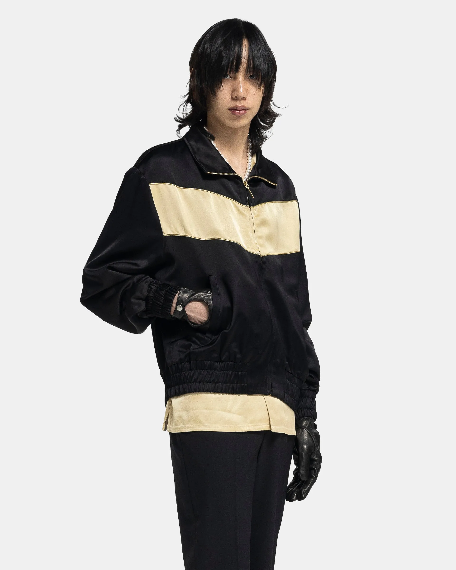 Track Top in Black and Gold