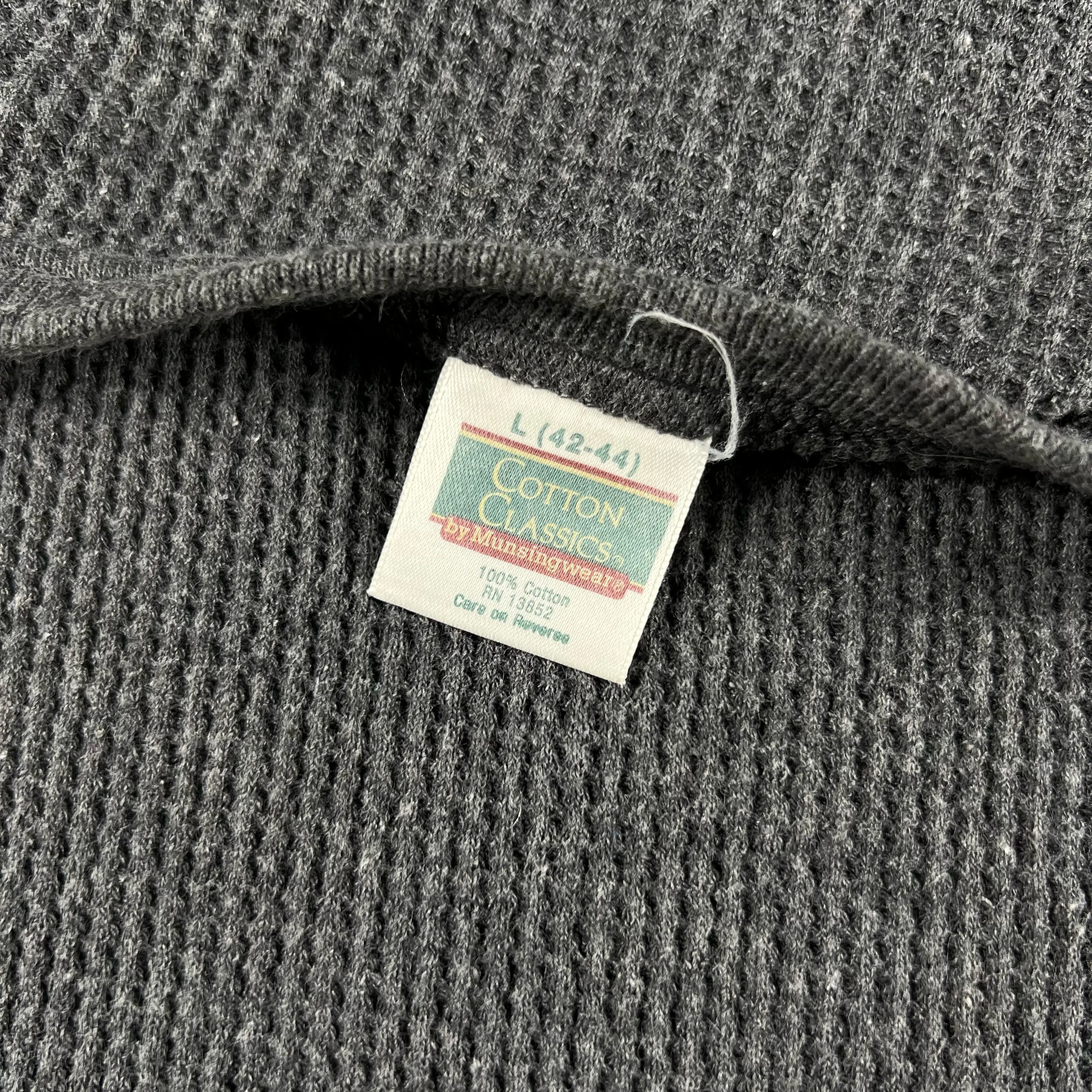 Vintage Dark Grey Waffle Knit Thermal- SELECT SHIRT