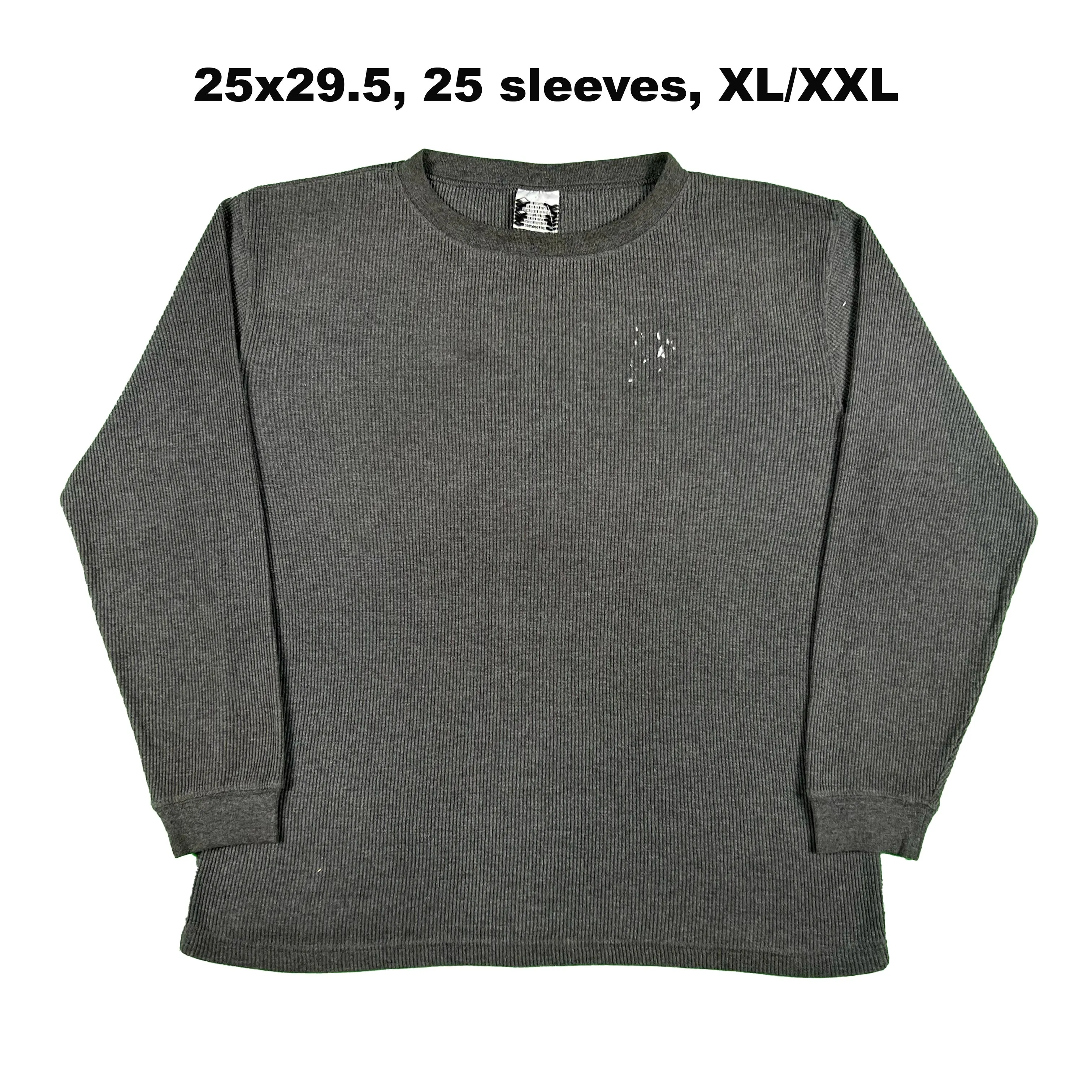 Vintage Dark Grey Waffle Knit Thermal- SELECT SHIRT