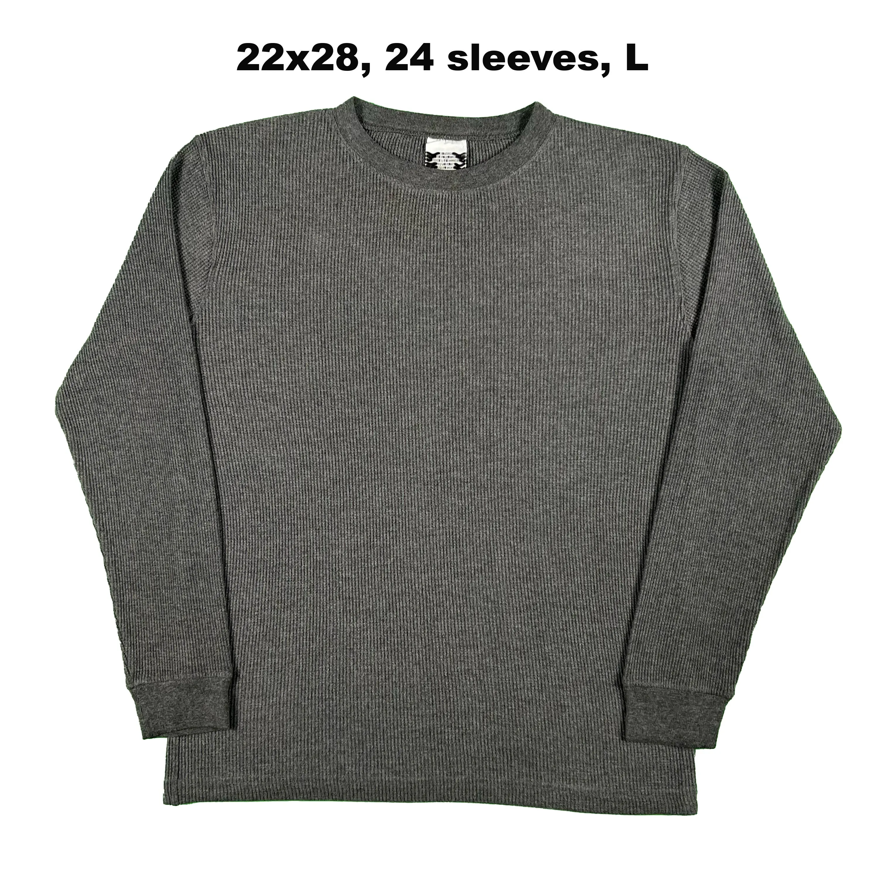 Vintage Dark Grey Waffle Knit Thermal- SELECT SHIRT