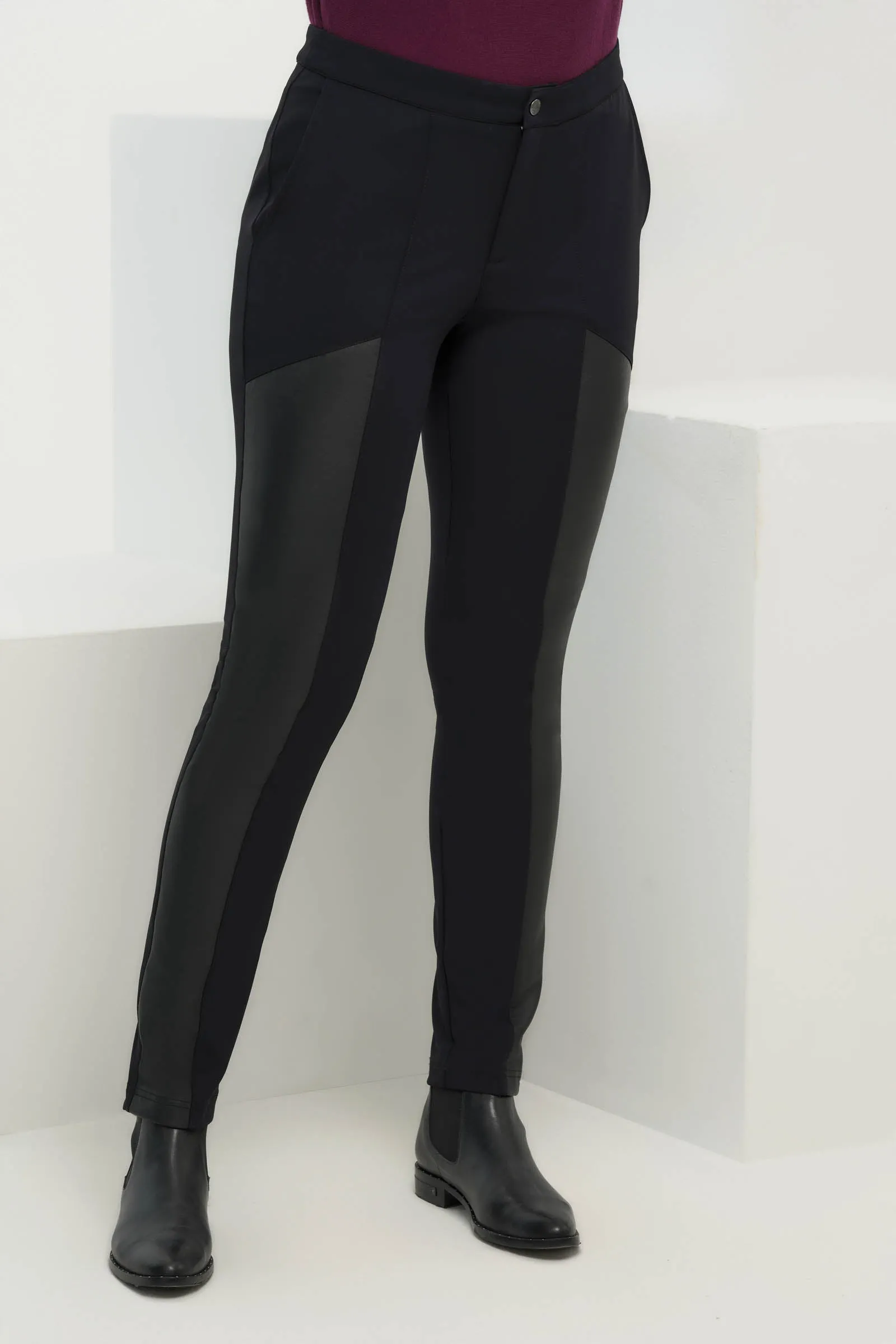 Xandra Leather Contrast Pant